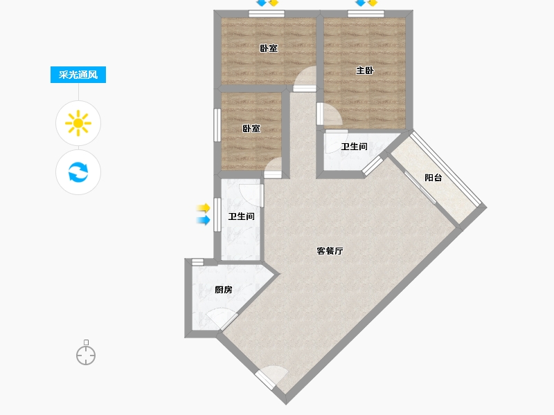 广东省-深圳市-金丽豪苑-74.51-户型库-采光通风