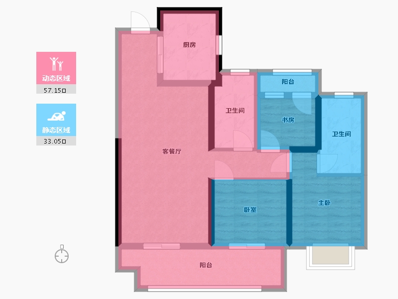 河南省-郑州市-电建洺悦榕园-79.20-户型库-动静分区