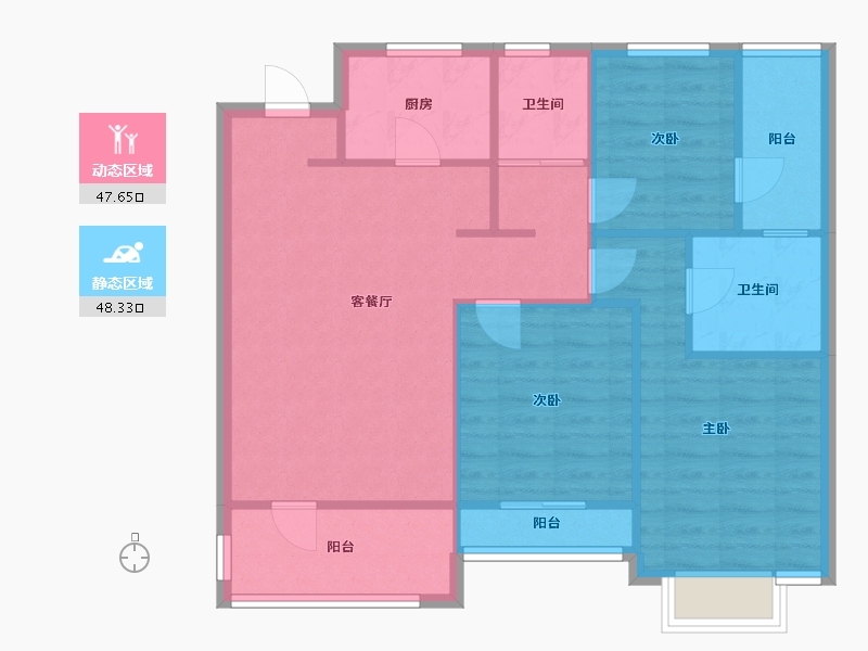 山东省-青岛市-中交中央公元四期-86.50-户型库-动静分区