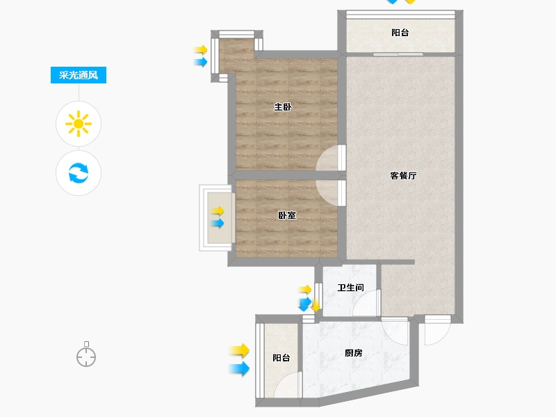 广东省-深圳市-信和自由广场-57.62-户型库-采光通风