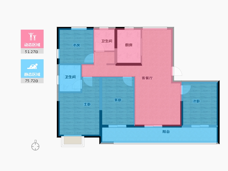 浙江省-嘉兴市-玖玺-114.40-户型库-动静分区