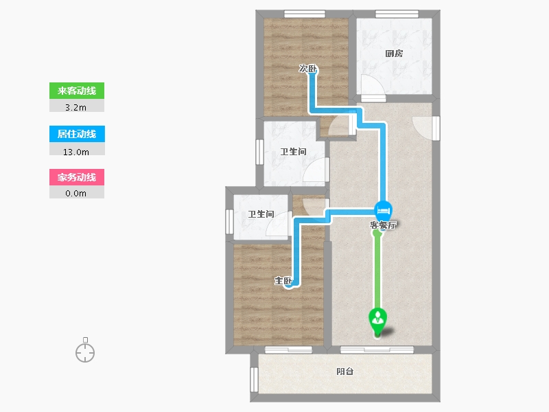 河北省-廊坊市-金辉优步水岸-75.87-户型库-动静线