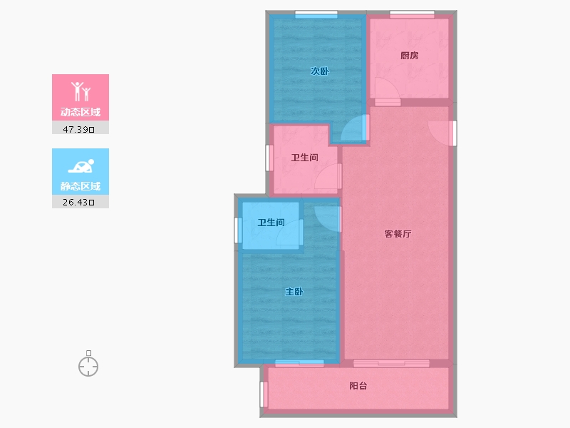 河北省-廊坊市-金辉优步水岸-75.87-户型库-动静分区