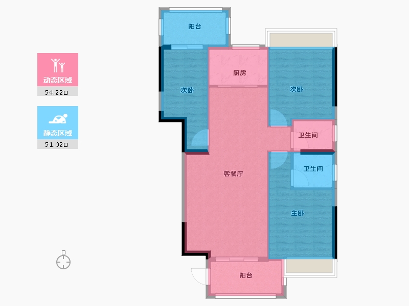 广东省-汕头市-潮悦雅居-95.82-户型库-动静分区