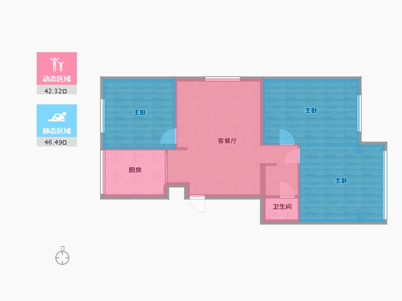 北京-北京市-长景新园社区-86.04-户型库-动静分区