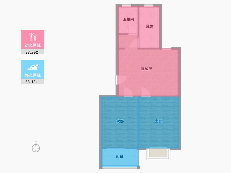 山东省-淄博市-汇美春江苑小区-61.28-户型库-动静分区