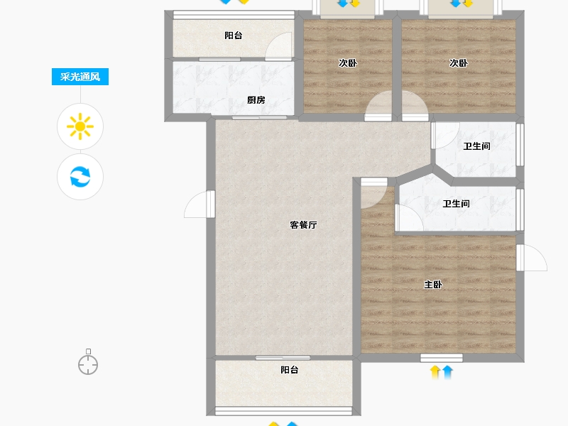 广东省-深圳市-学林雅院-91.25-户型库-采光通风