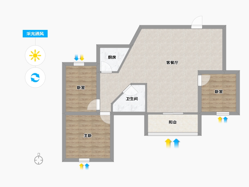 广东省-深圳市-桦润馨居-75.21-户型库-采光通风