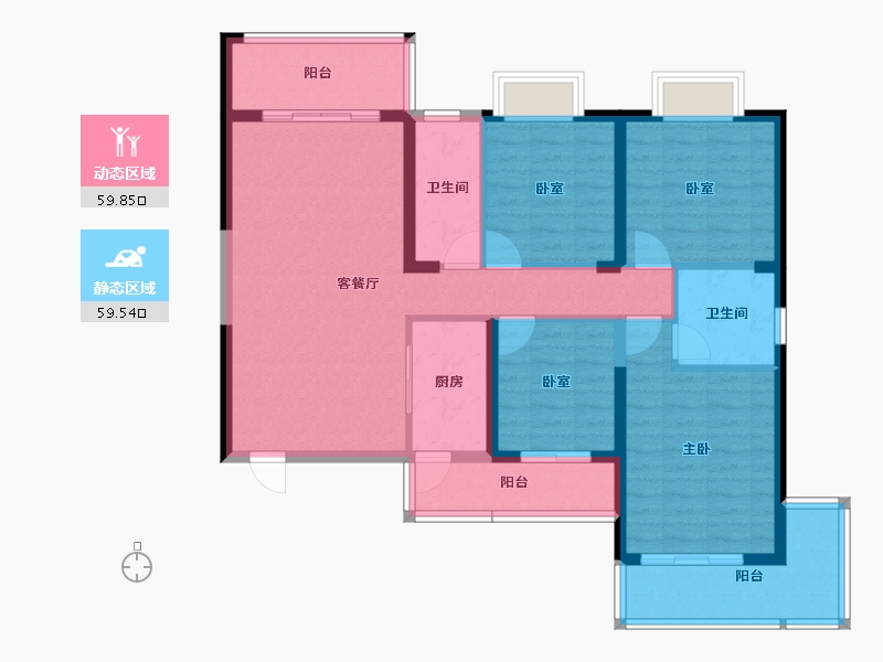 广西壮族自治区-钦州市-上沙大运城-106.51-户型库-动静分区