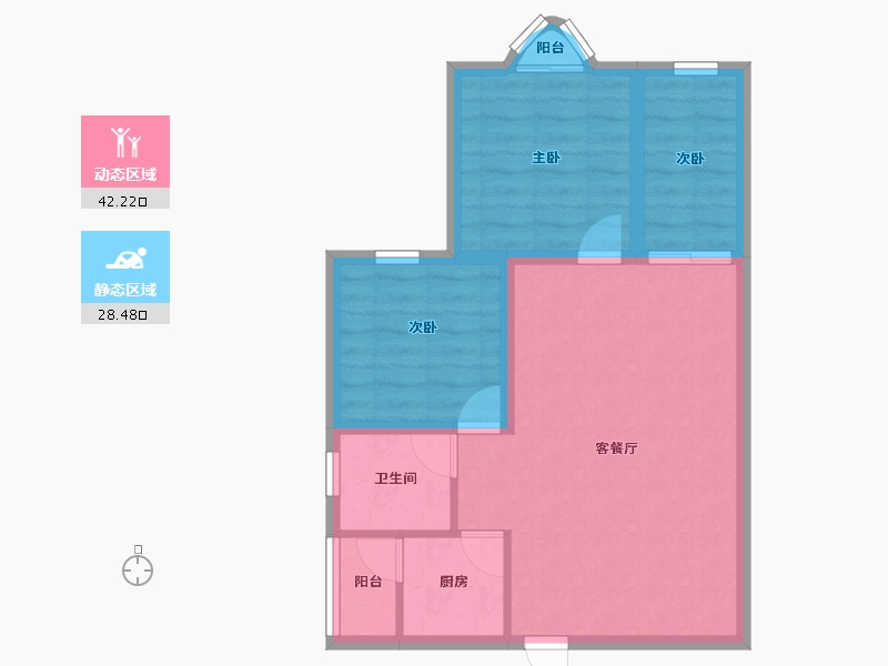 广东省-深圳市-鸿景园-63.25-户型库-动静分区