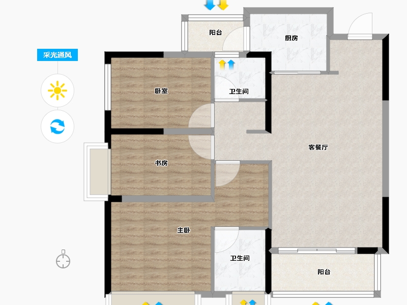 四川省-成都市-中交凤凰华府-108.01-户型库-采光通风