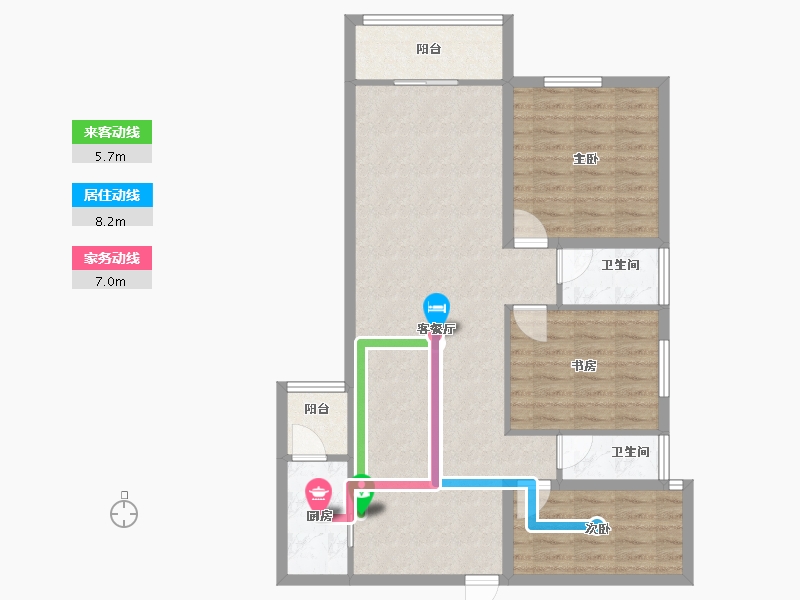 广东省-深圳市-凤凰雅居-88.87-户型库-动静线