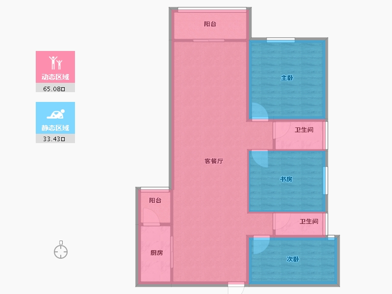 广东省-深圳市-凤凰雅居-88.87-户型库-动静分区