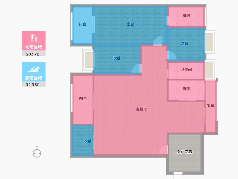 广东省-深圳市-金泓凯旋城-139.41-户型库-动静分区