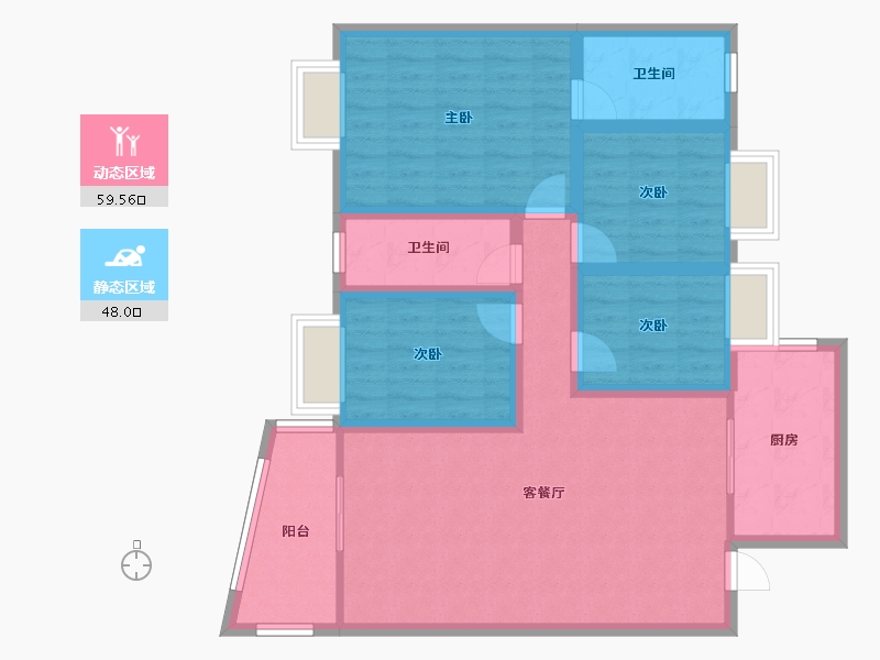 广东省-深圳市-中南花园-95.31-户型库-动静分区