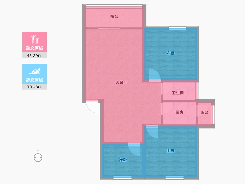 广东省-深圳市-桃源居14区（桃源居）-67.82-户型库-动静分区