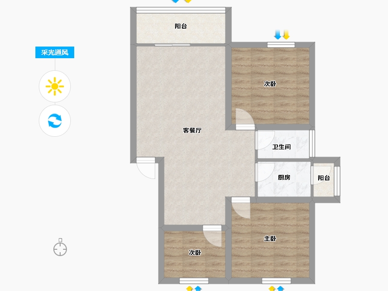 广东省-深圳市-桃源居14区（桃源居）-67.82-户型库-采光通风