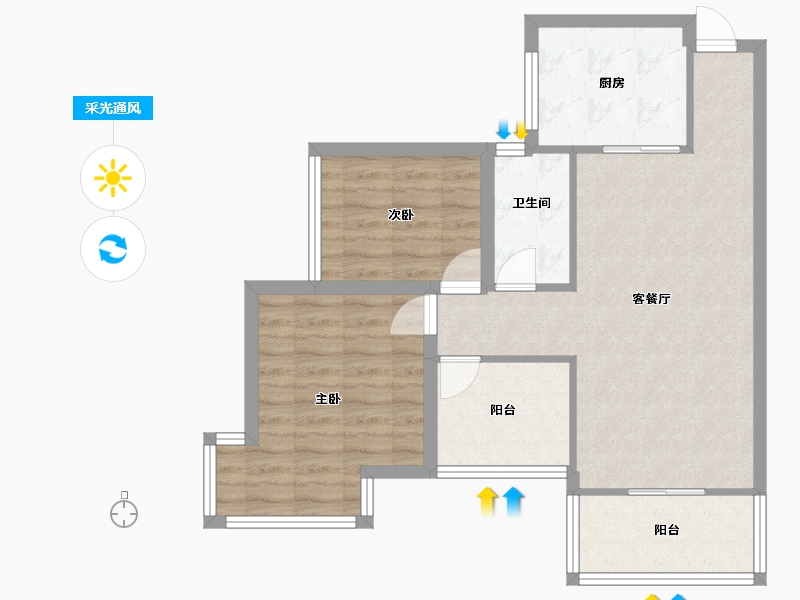 广东省-深圳市-香莎公馆-72.34-户型库-采光通风