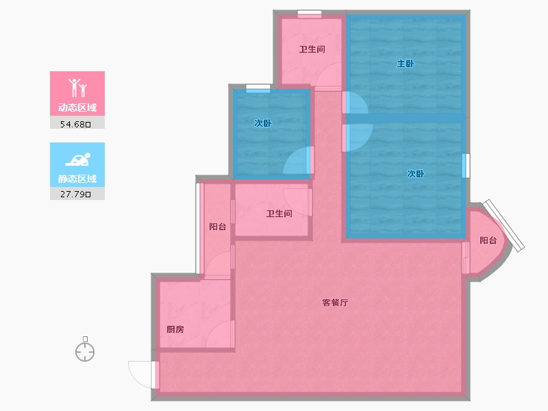 广东省-深圳市-海岸明珠-72.73-户型库-动静分区