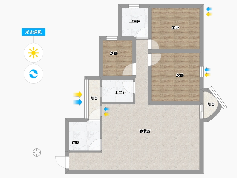 广东省-深圳市-海岸明珠-72.73-户型库-采光通风