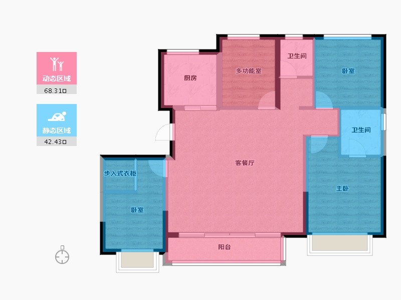 新疆维吾尔自治区-乌鲁木齐市-米东区-100.07-户型库-动静分区