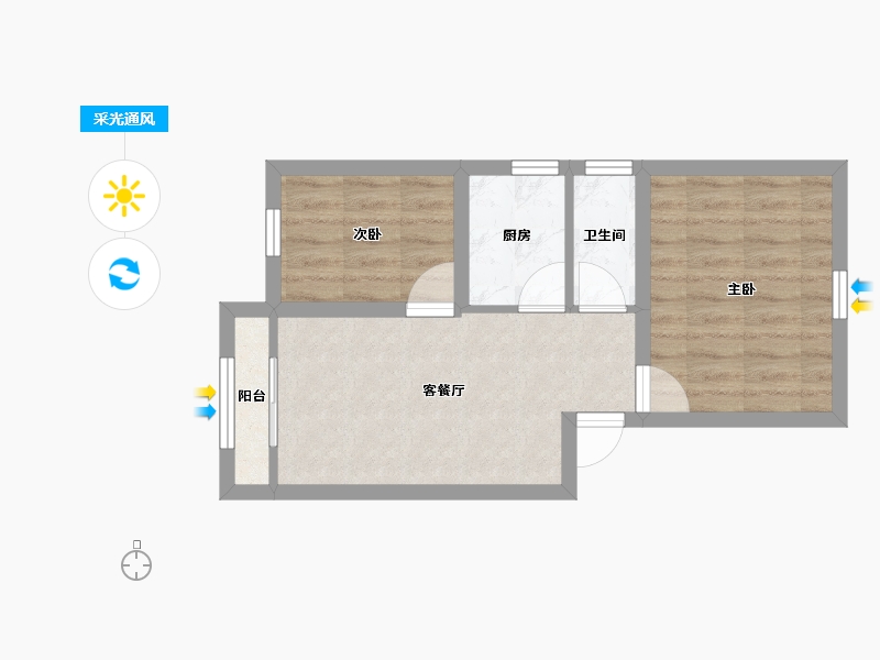 广东省-深圳市-登科花园-42.59-户型库-采光通风