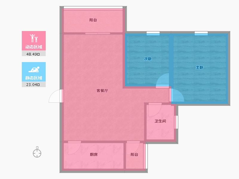 广东省-深圳市-嘉华花园西区-63.95-户型库-动静分区