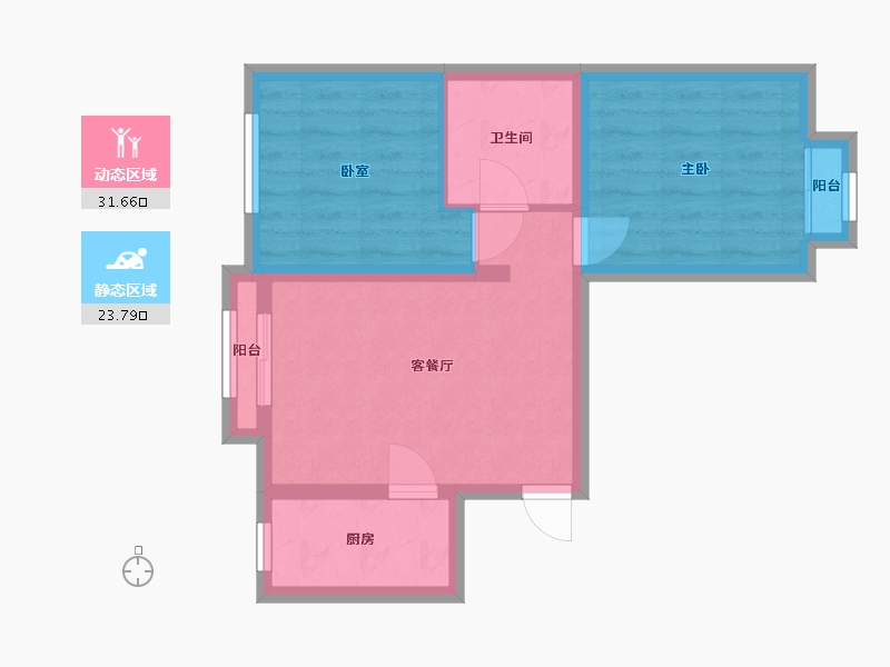 北京-北京市-南庭新苑-北区-50.92-户型库-动静分区