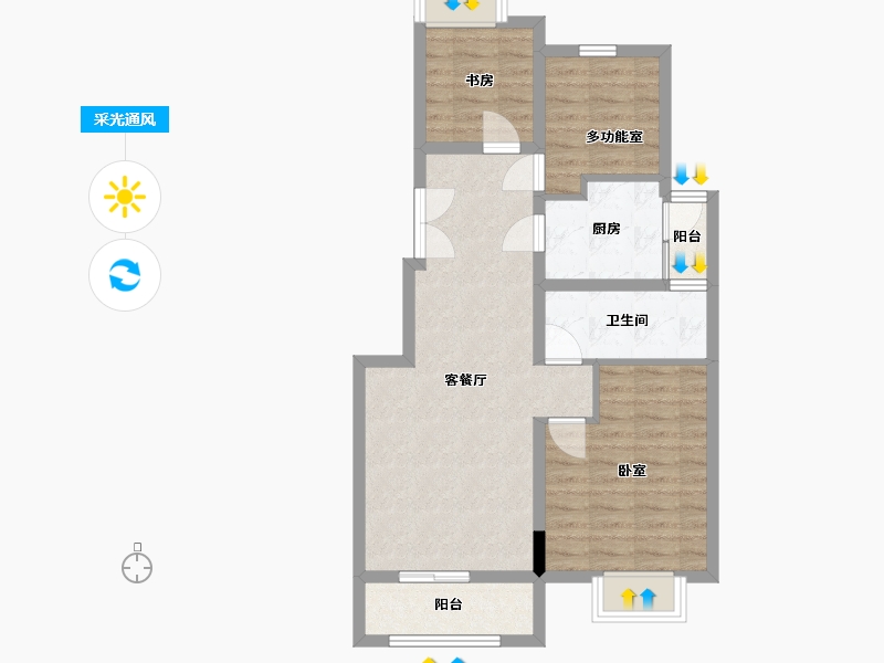 贵州省-黔西南布依族苗族自治州-澜山郡小区-96.00-户型库-采光通风