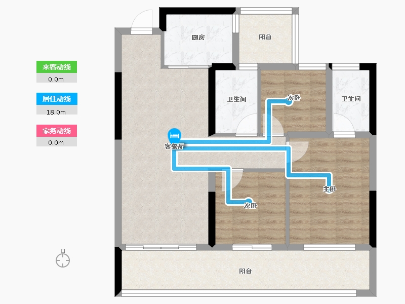 湖北省-十堰市-寿康·华悦府-80.95-户型库-动静线