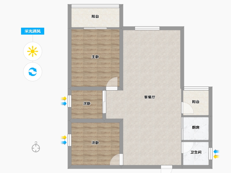 广东省-深圳市-凤凰雅居-81.77-户型库-采光通风