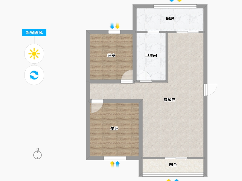 广东省-深圳市-桦润馨居-69.95-户型库-采光通风