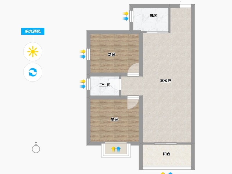 广东省-深圳市-富通蟠龙居-60.29-户型库-采光通风