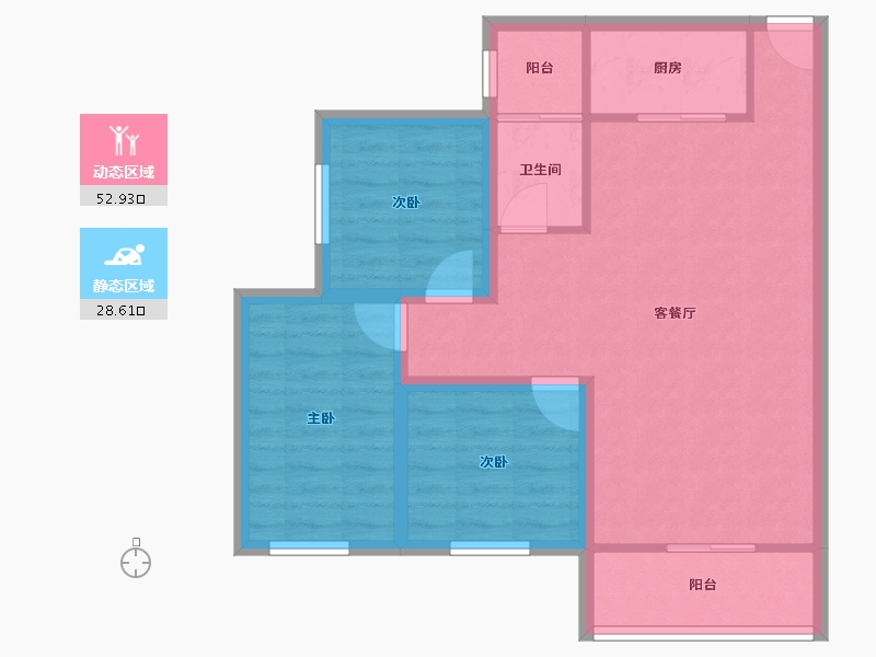 广东省-深圳市-棕榈堡花园-72.81-户型库-动静分区