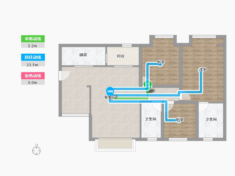 广东省-深圳市-大冲新城花园-86.40-户型库-动静线