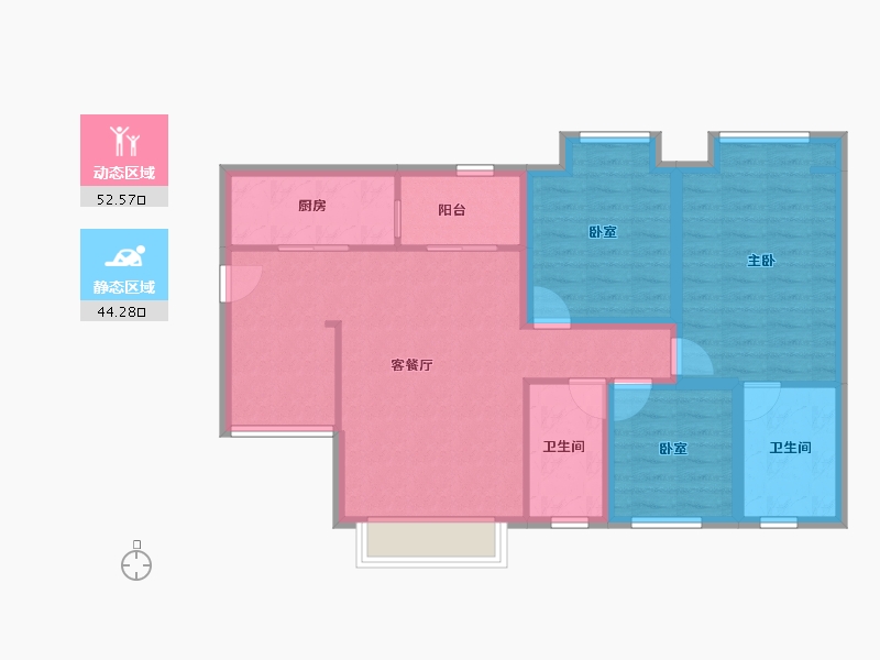 广东省-深圳市-大冲新城花园-86.40-户型库-动静分区