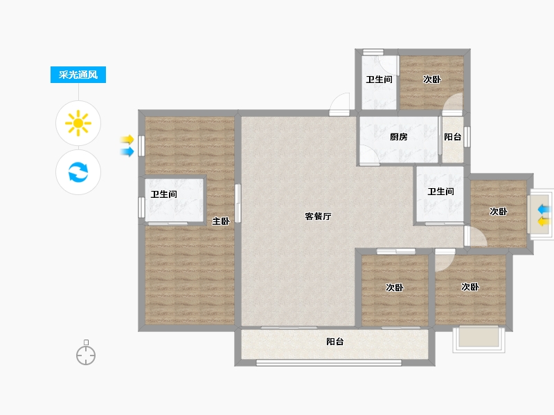 广东省-深圳市-富通蟠龙居-122.41-户型库-采光通风