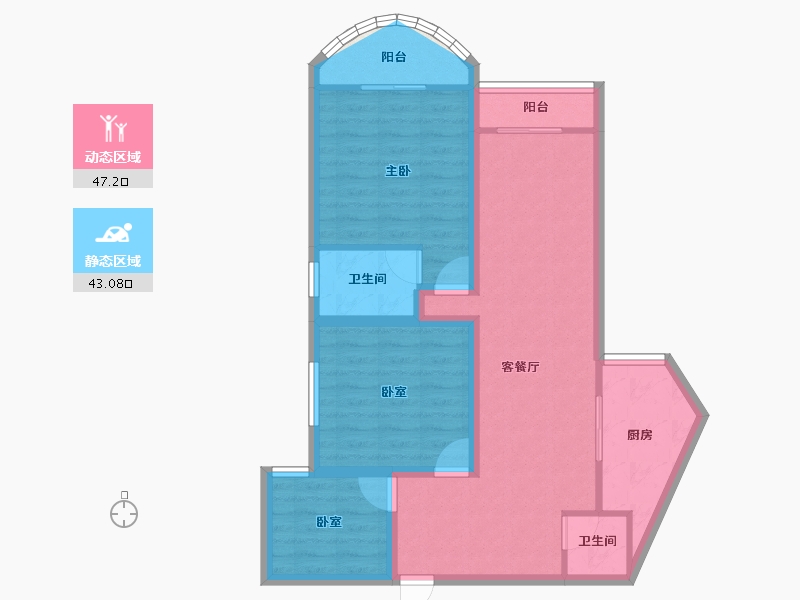 广东省-深圳市-深南花园-80.70-户型库-动静分区