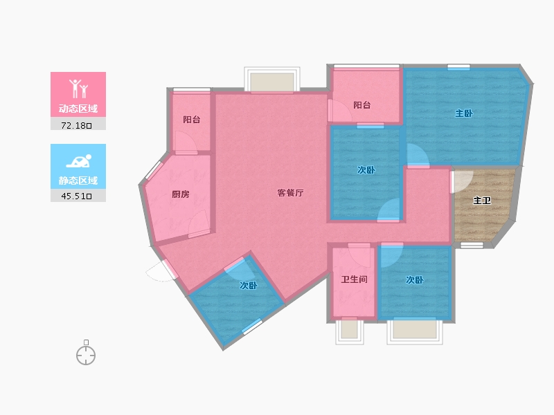 广东省-深圳市-阳光带海滨城(二期)-110.96-户型库-动静分区