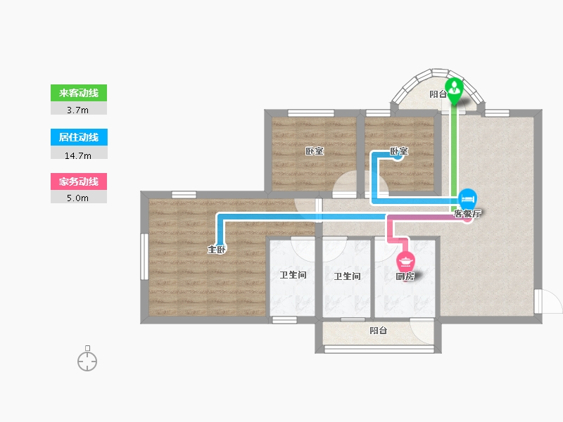 广东省-深圳市-港湾丽都-71.61-户型库-动静线