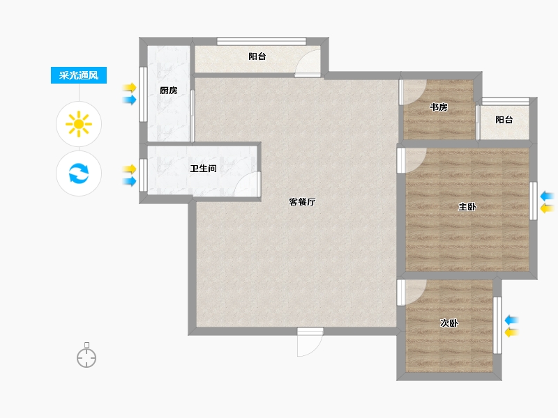 广东省-深圳市-南油生活区(A区)-85.43-户型库-采光通风