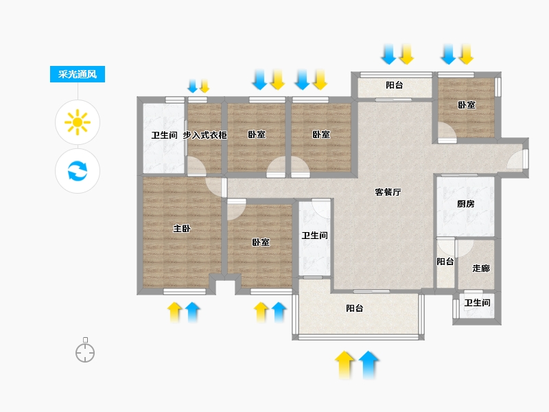 广东省-深圳市-大冲城市花园-121.85-户型库-采光通风