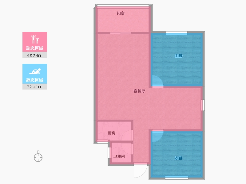 广东省-深圳市-向南瑞峰花园-61.20-户型库-动静分区