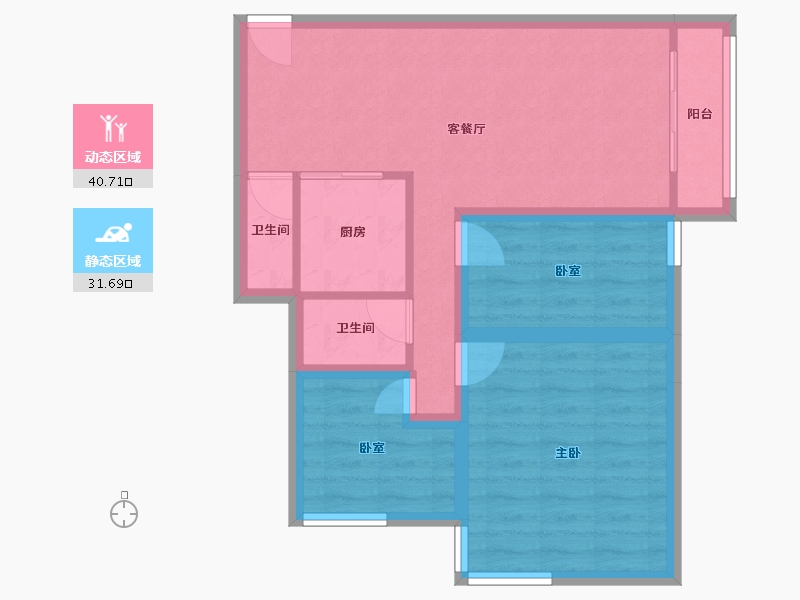 广东省-深圳市-瑞铧苑-63.88-户型库-动静分区