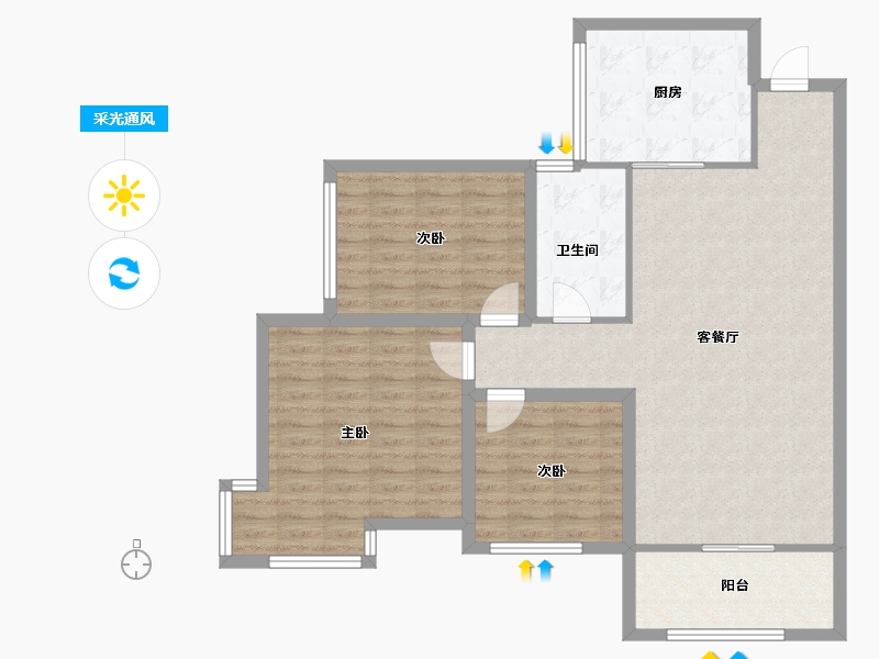 广东省-深圳市-香莎公馆-102.22-户型库-采光通风