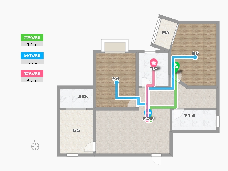 广东省-深圳市-京光海景花园-90.96-户型库-动静线