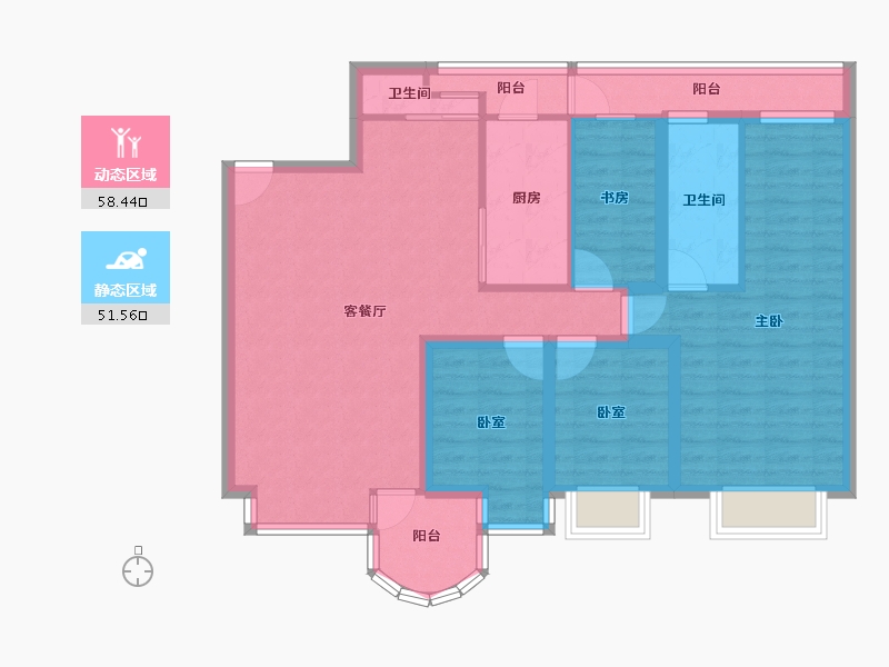 广东省-深圳市-星海名城（二期）-97.58-户型库-动静分区