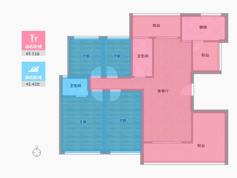 广东省-深圳市-桑泰丹华一期-94.35-户型库-动静分区