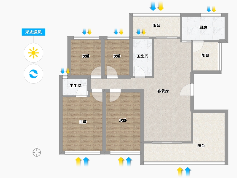 广东省-深圳市-桑泰丹华一期-94.35-户型库-采光通风