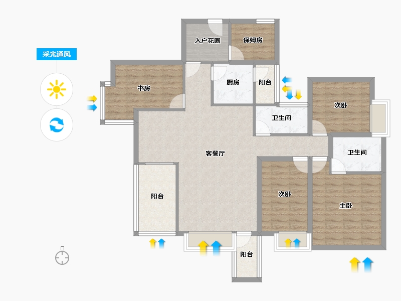 广东省-深圳市-碧海富通城一期-119.14-户型库-采光通风